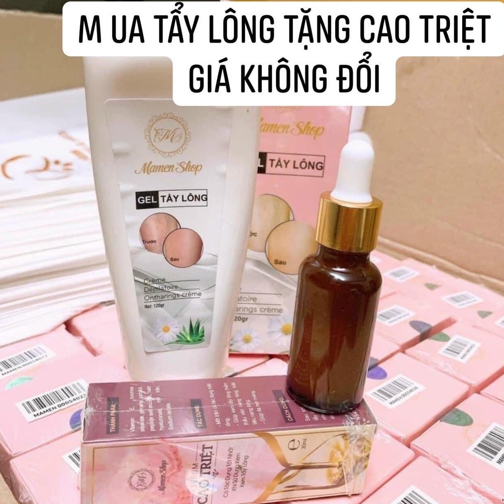 [Tặng cao triệt kèm] Kem tẩy lông vĩnh viễn vùng kín bikini nách Mamen Shop - 120ml. An toàn cho mọi loại da nhạy cảm