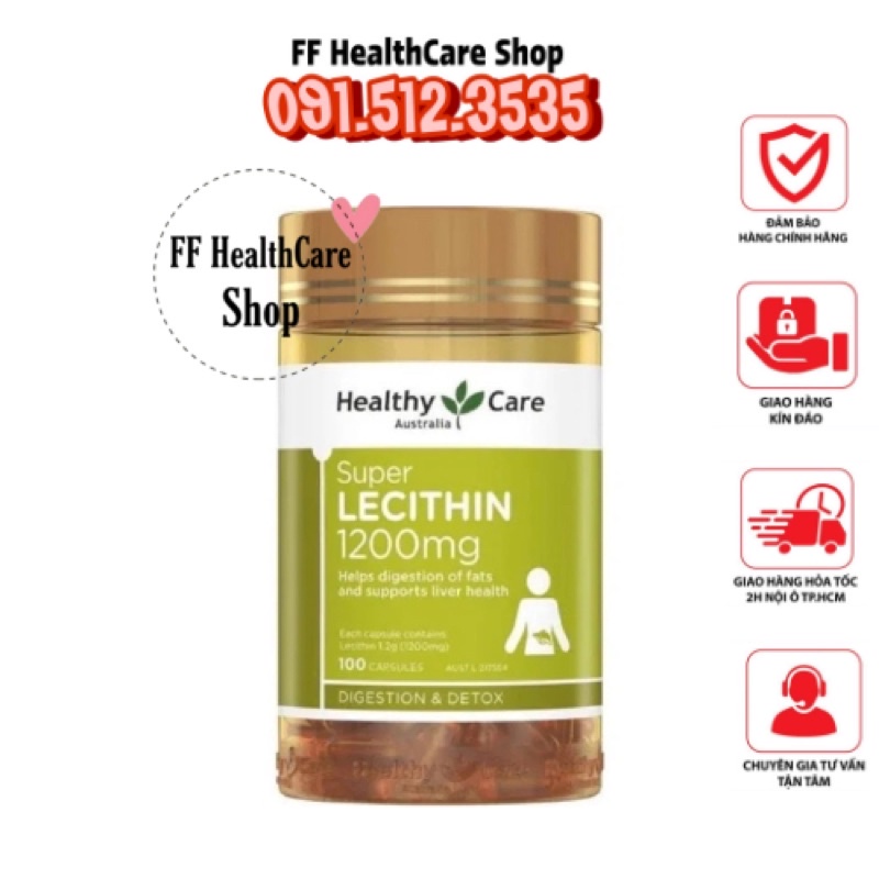 Mầm Đậu Nành Healthy Care Super Lecithin Úc Cân Bằng Nội Tiết, Đẹp Da, Đẹp Dáng