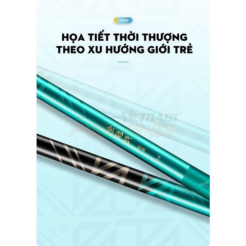 Cần câu tay Handing Tiêu Chiến ( 3m6 , 4m5 , 5m4 , 6m3 , 7m2 ) - Độ cứng 5H (Tặng kèm 1 ngọn phụ)