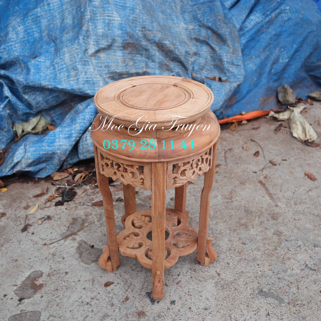 Đế tròn kê đồ phòng khách giá rẻ gỗ giác mặt 30cm