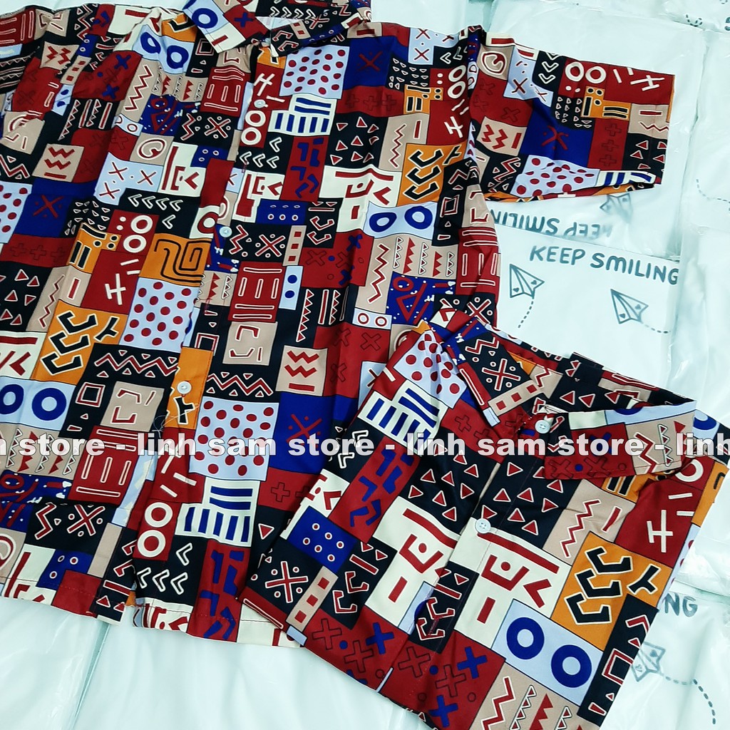 Áo SƠ MI NỮ form rộng in 3D cổ bẻ tay ngắn - lỡ dáng ulzzang freesize unisex mặc cặp, nhóm, HỌA TIẾT HÌNH | BigBuy360 - bigbuy360.vn