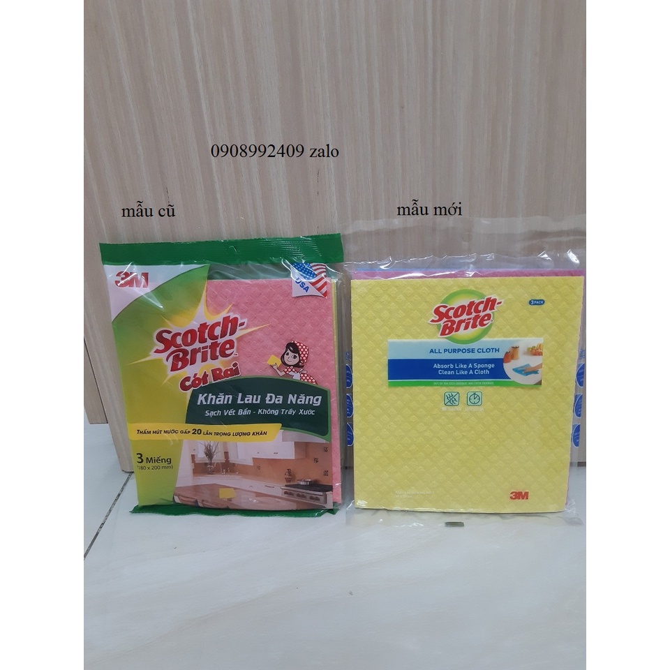 Khăn Lau Đa Năng Scotch-Brite(1 bich/3 cái)hàng cty mẫu mới
