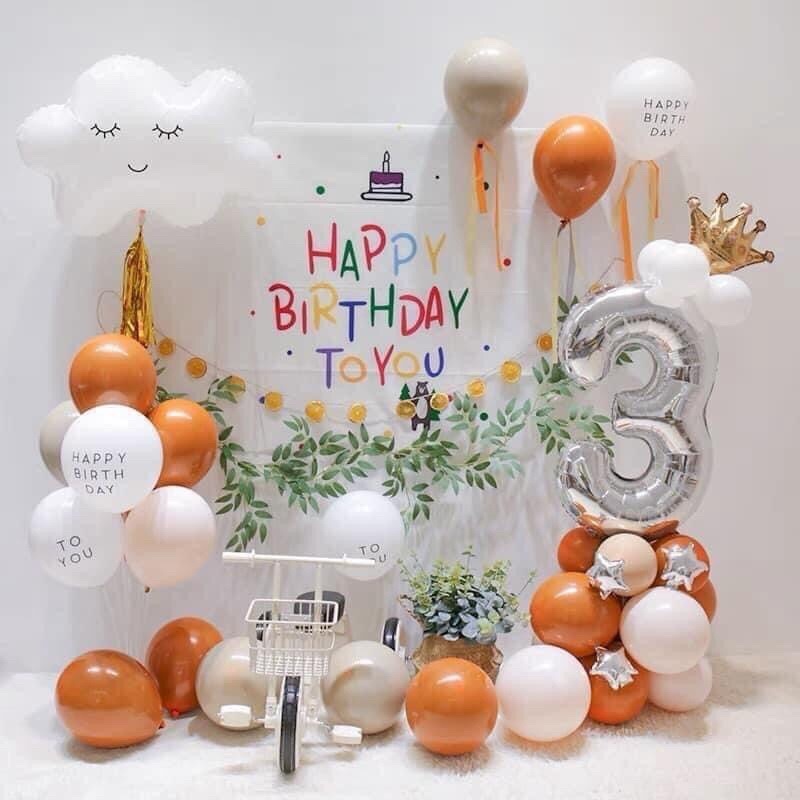 Phông nền Happy Birthday trang trí sinh nhật phong cách Hàn Quốc