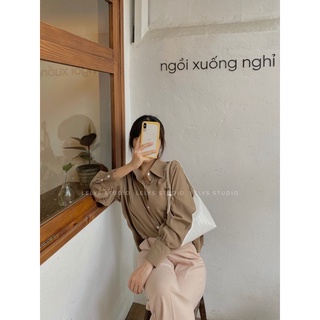 Áo sơ mi cơ bản chất lụa lì không nhăn