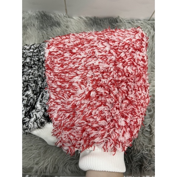 Bao tay rửa xe 2 mặt Microfiber, găng tay rửa xe ô tô chuyên dụng siêu mềm thấm hút, dụng cụ lau chà rửa xe bọt tuyết