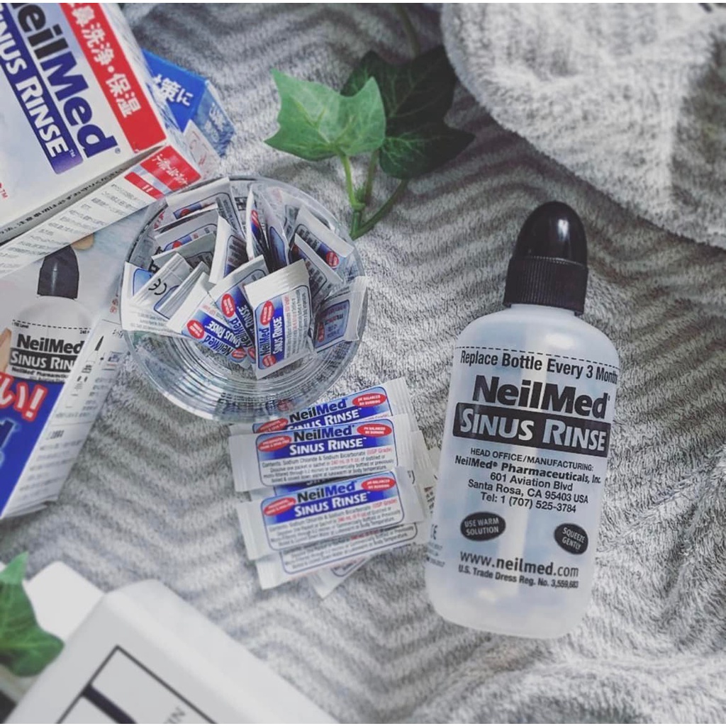 Set bình rửa + bình xịt + muối Neilmed