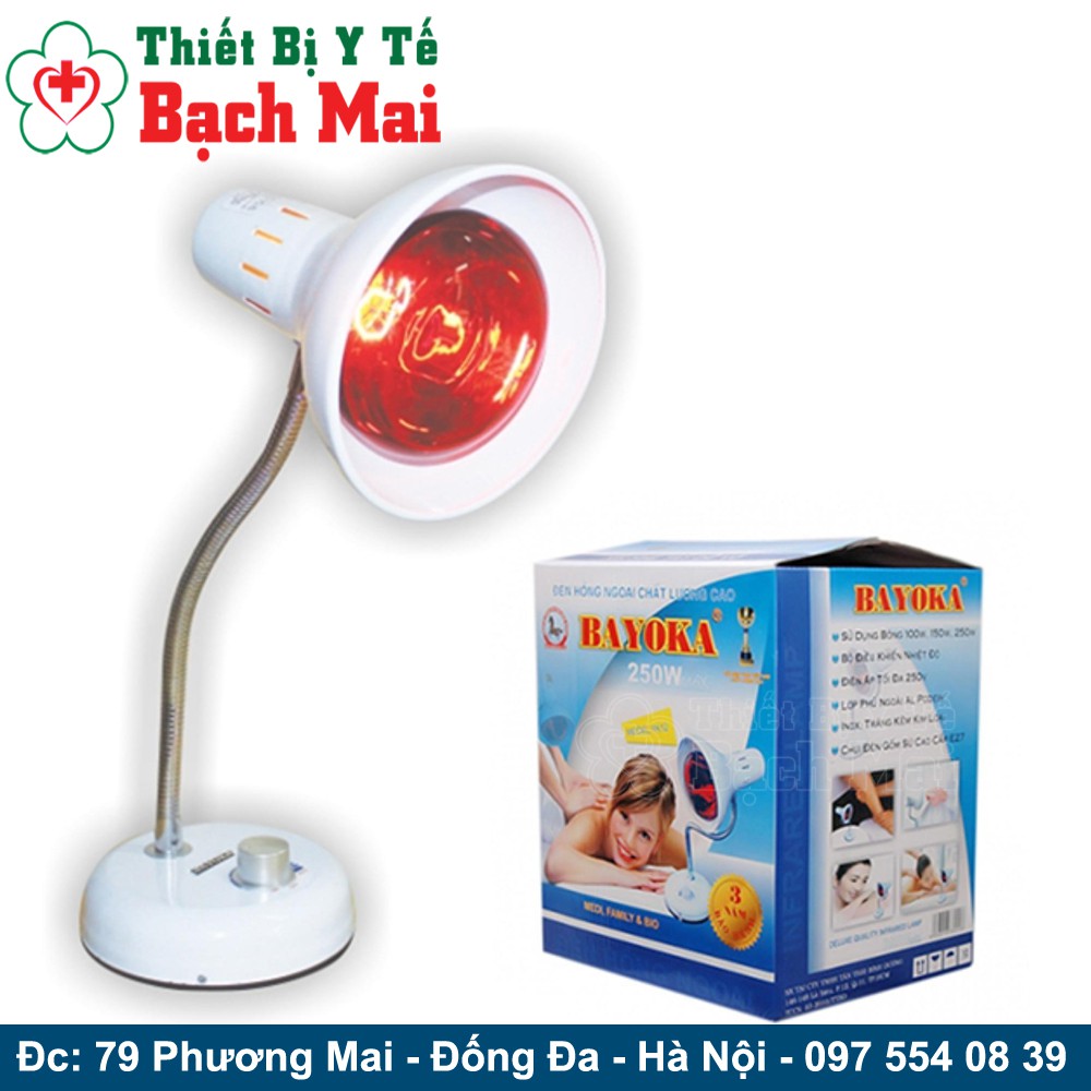 Đèn Hồng Ngoại Trị Đau Nhức Xương Khớp, Massage, Chữa Tắc Tia Sữa - Đèn Hồng Ngoại Bayoka + Bóng 250W - Việt Nam