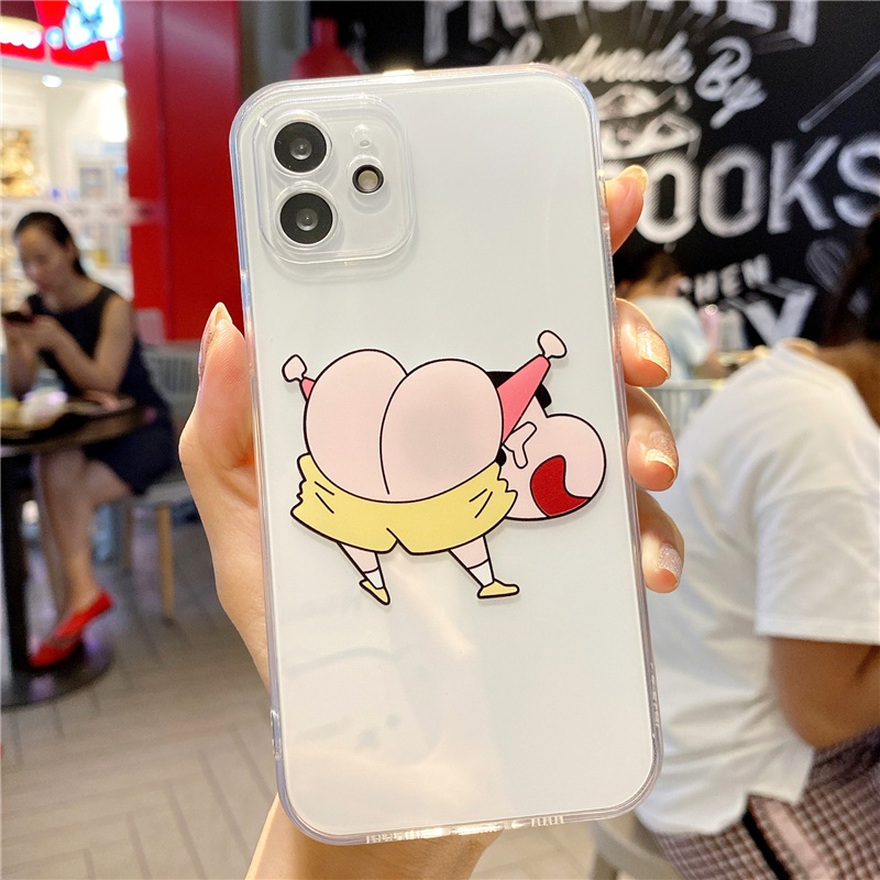 Ốp Điện Thoại Silicon Chống Sốc In Hình Cậu Bé Bút Chì Shin chan Cho Apple Iphone 13 11 12 XR XS 7 8P 6S SE Pro Max mi
