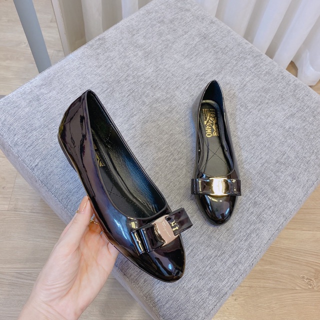 Giày búp bê da bóng phối nơ sang chảnh ( hàng đế đẹp) | BigBuy360 - bigbuy360.vn