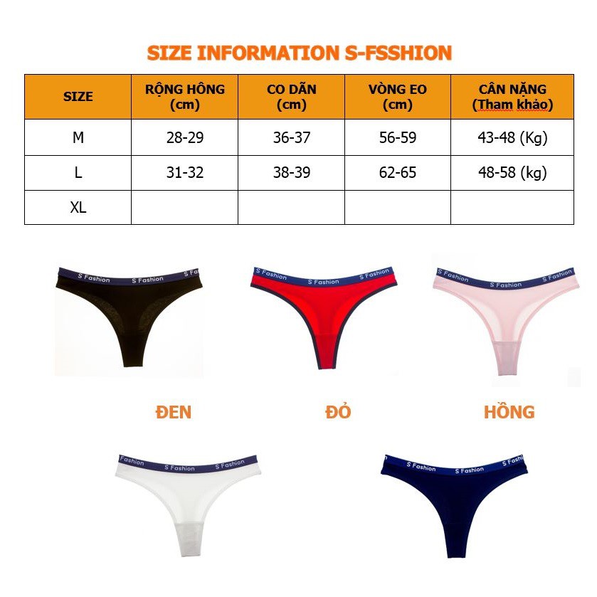 Quần lót lọt khe cotton NuciFera cạp viền chữ S Fashion