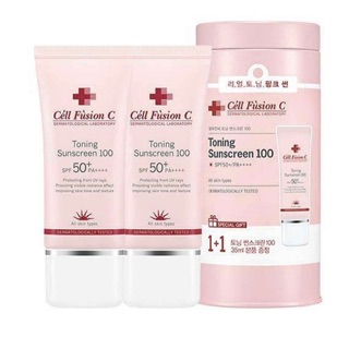 Set 2 tuýt kem chống nắng Cell Fusion C Hồng hộp Thiếc siêu Cute