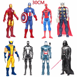  30cm Marvel Comics Avengers Nhân Vật Hành Động Mô Hình Búp Bê Người Nhện Đội Trưởng Mỹ Người Sắt Wolverine Thor Nọc Đen Panther Trẻ Em Đồ Chơi Quà Tặng 