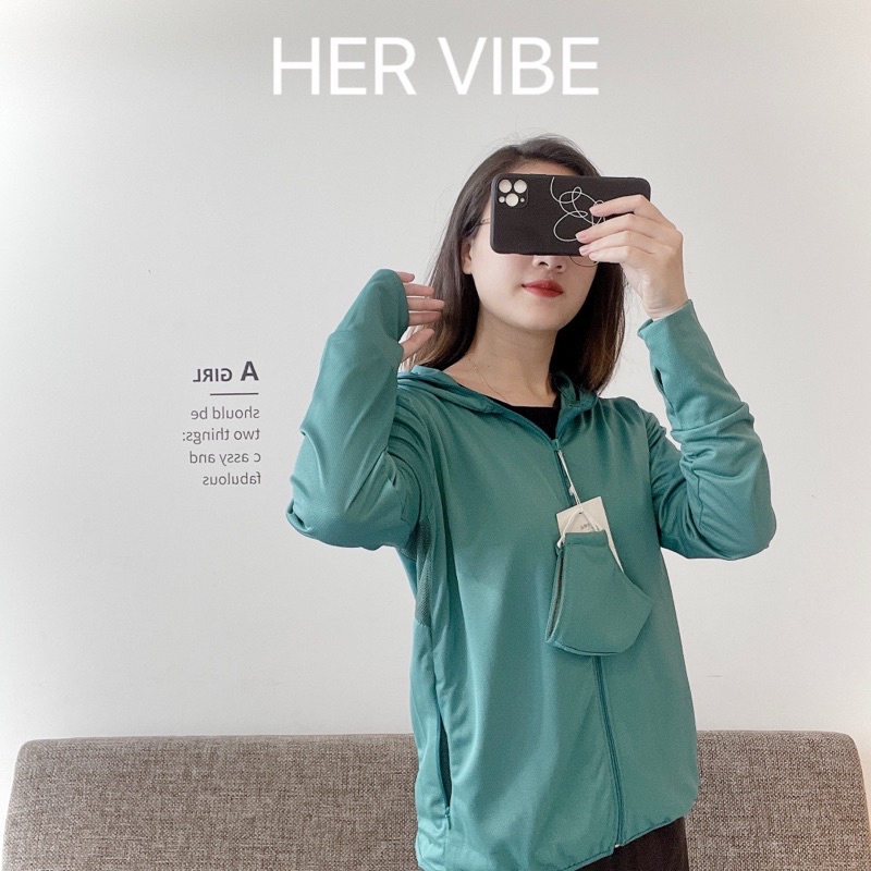 Áo chống nắng nữ kèm khẩu trang chống tia UV siêu thoáng mát cho nàng mặc hè Her Vibe