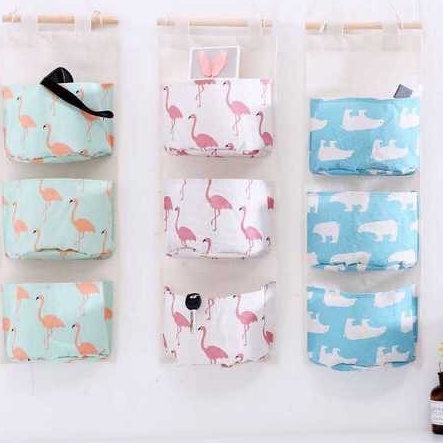 Túi Vải Treo Tường 3 Ngăn Đa Năng, Tiện Lợi, Đựng Đồ Cá Nhân