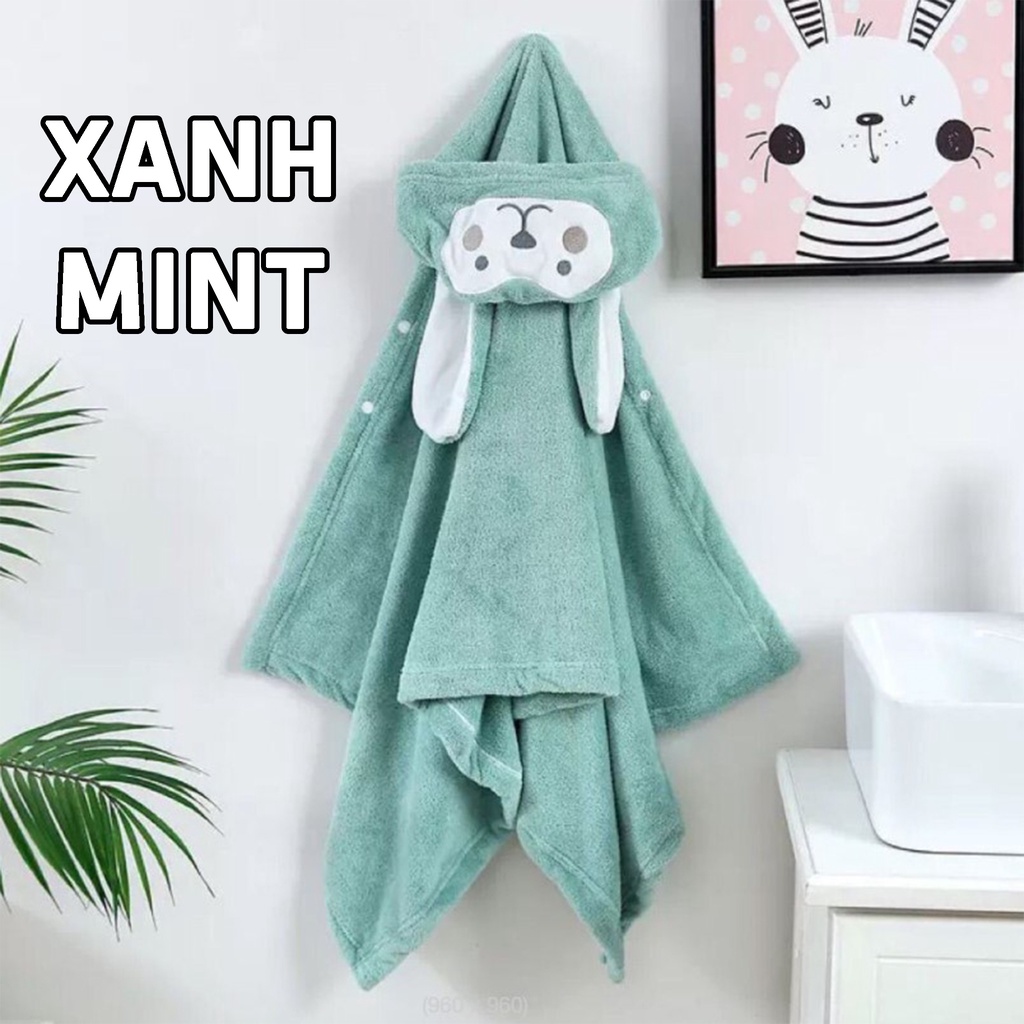 Khăn Choàng Tắm Vải Cotton Lông Cừu Cao Cấp Siêu Mềm Mại Siêu Thấm Hút Tốt Dành Cho Bé Sơ Sinh, Trẻ Nhỏ