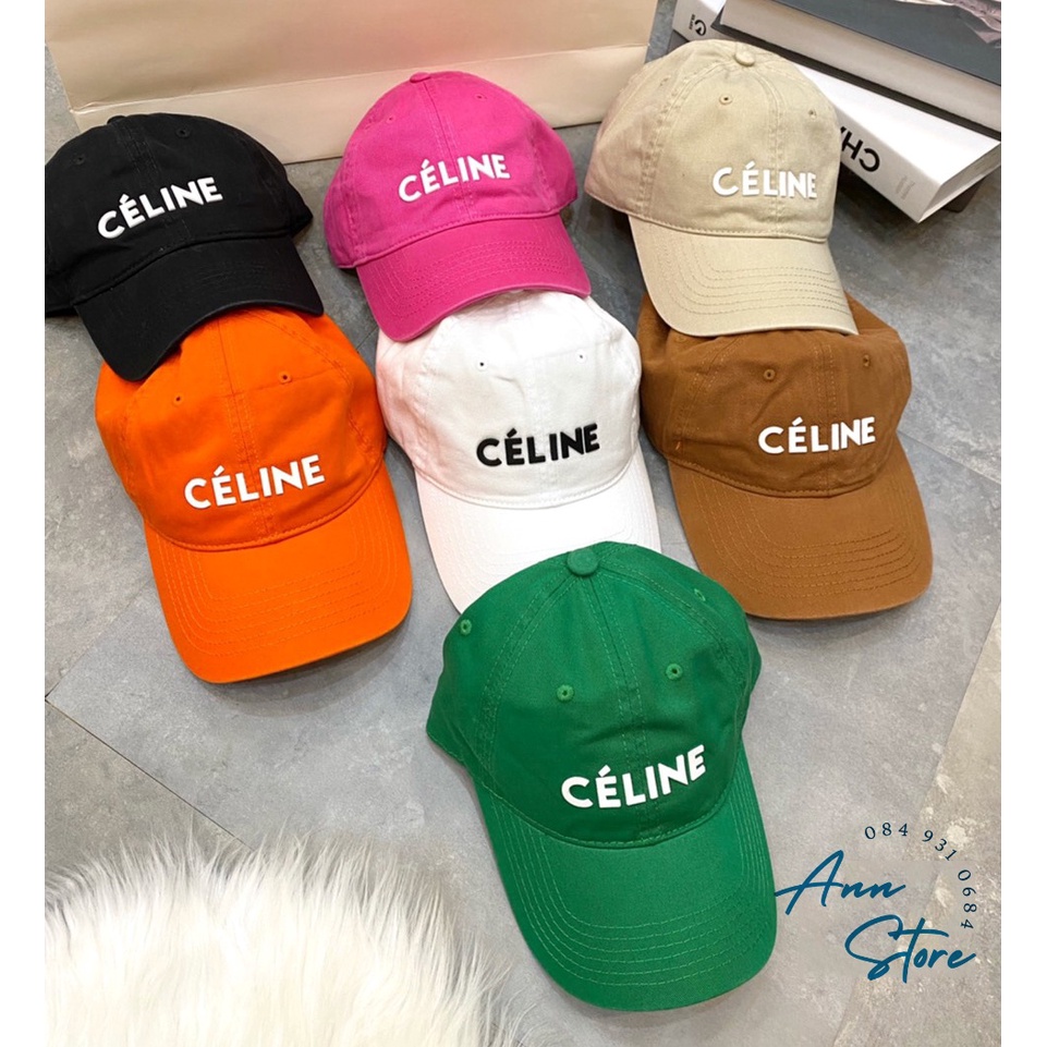 Mũ lưỡi trai Céline mới, bảng màu trẻ trung, chất liệu Kaki mềm mại, logo hãng nổi bật, ảnh thật 100%