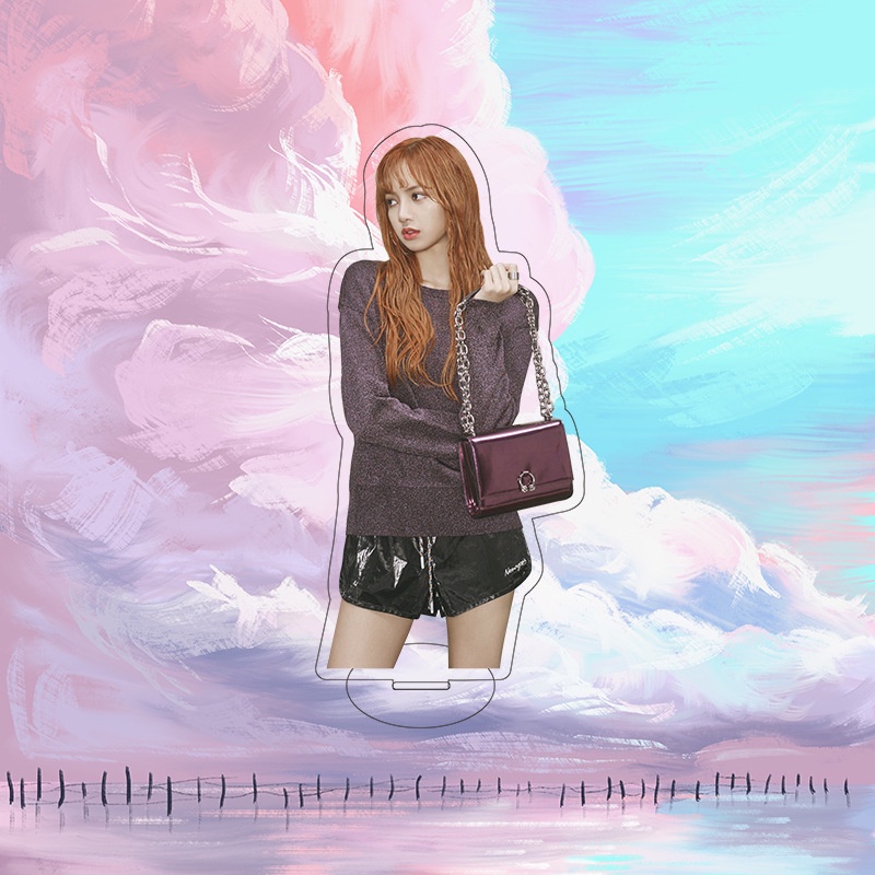 Đồ trang trí đứng 15cm bằng acrylic hình Jennie Jisoo Blackpink