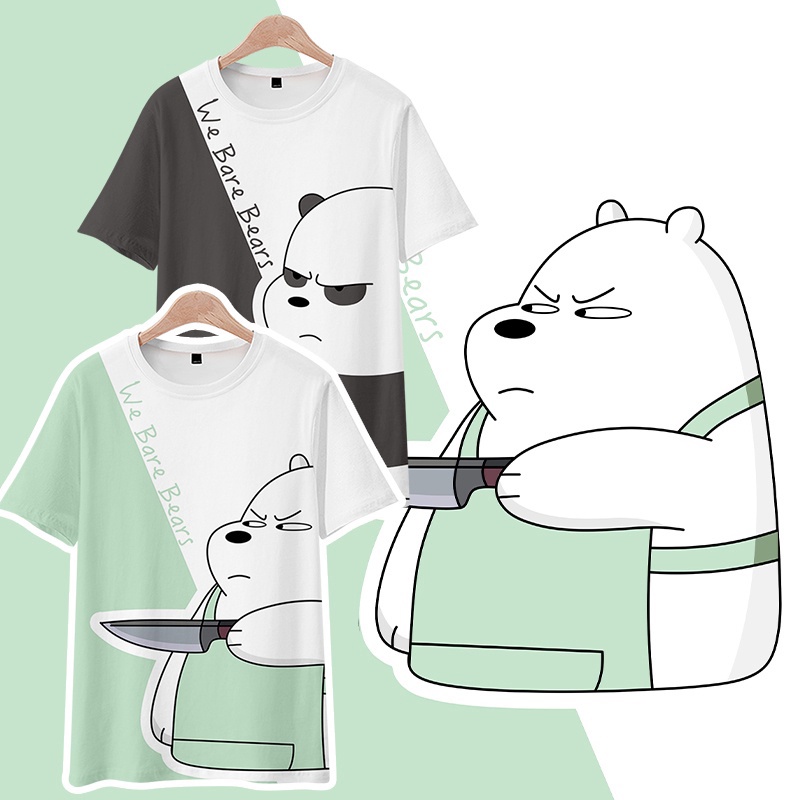 Áo Thun Tay Ngắn In Hình Gấu Hoạt Hình Dễ Thương