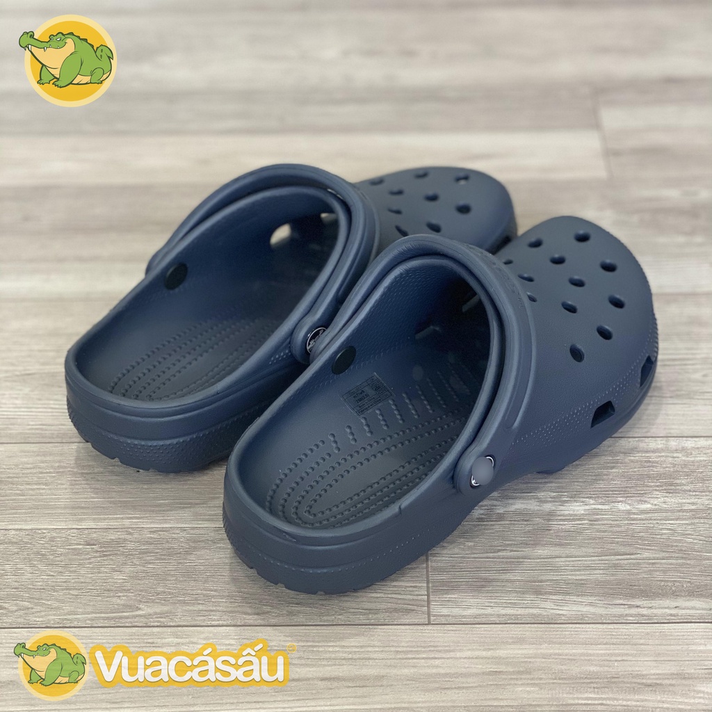 Dép CROCS CLASSIC CLOG Nam Nữ màu Xanh Đen, Siêu Mềm Nhẹ và Êm Ái, chống trơn trượt, đi mưa - Vua Cá Sấu