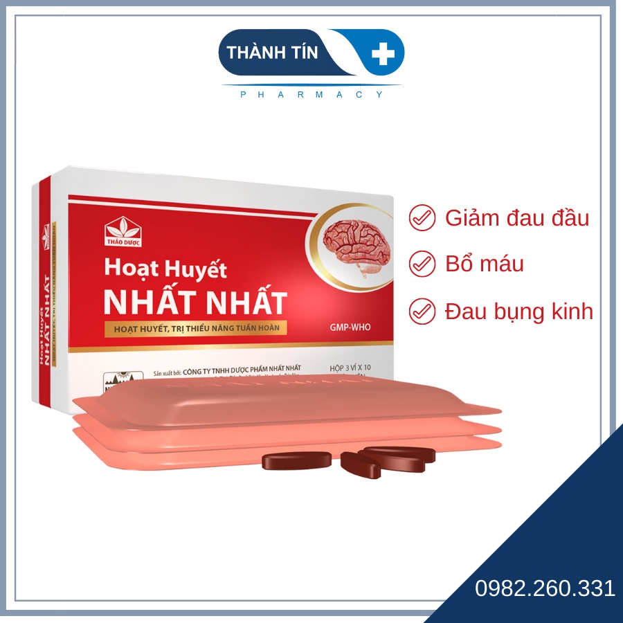 DATE 2024 Hoạt Huyết Nhất Nhất Giúp Bổ Máu, Giảm Đau Đầu Chính Hãng