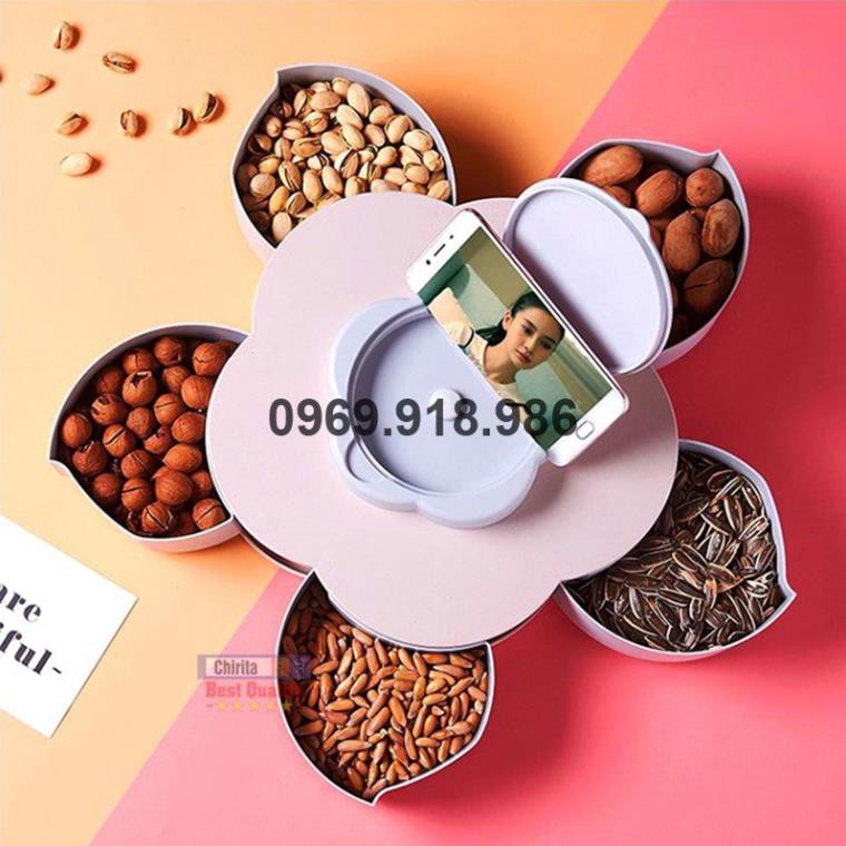 🍦 Hộp Đựng Bánh Kẹo Mứt Tết Xoay Tròn Nở Hoa 5 Cánh 1 Tầng Đẹp Cao Cấp Giá Gốc Sỉ Rẻ 🍏 Tổng Kho Gia Dụng Bình Thuận 🍏