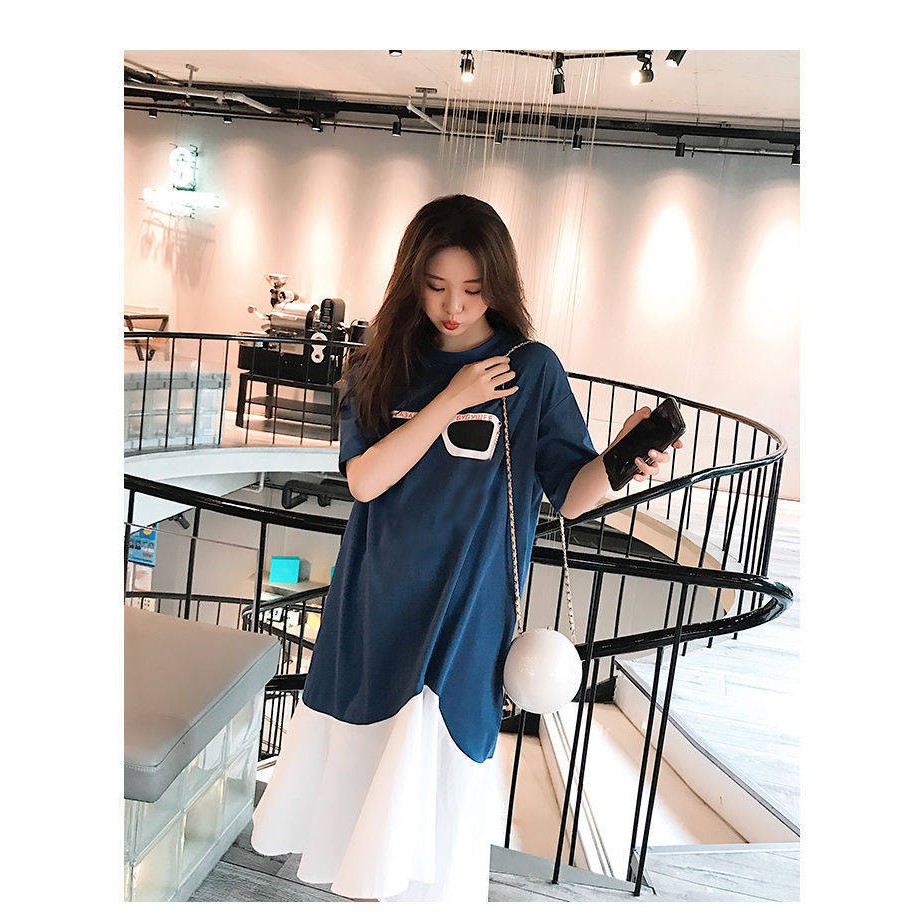 V2 Váy Suông Phong Cách Hàn Quốc Họa Tiết Kính Mắt Trẻ Trung Chất Cotton | BigBuy360 - bigbuy360.vn