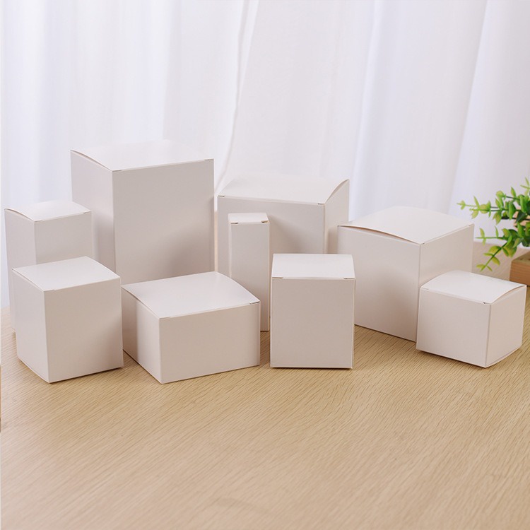 Set 10 hộp giấy carton màu trắng đựng thẻ nhiều kích thước tùy chọn tiện lợi