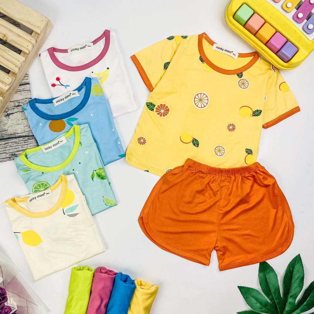[Bé 19-32kg] Bộ Ngắn Tay Thun Lạnh MINKY MOM In Hình quần vát Cho Bé trai bé gái từ 19-32kg