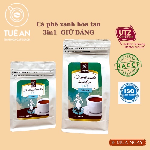 Cà phê xanh giảm cân kháng mỡ Tuệ An cafe xanh hòa tan ngon giam can hiệu quả
