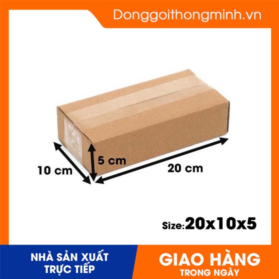 20x10x5 cm / Sỉ hộp carton đóng hàng giá rẻ / cacton 3 lớp sóng B