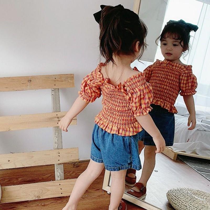 Quần short denim giả váy Hàn Quốc cho bé gái