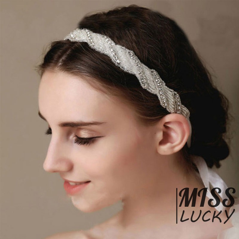 Cài tóc trang điểm đính đá lấp lánh thời trang thanh lịch cho nữ