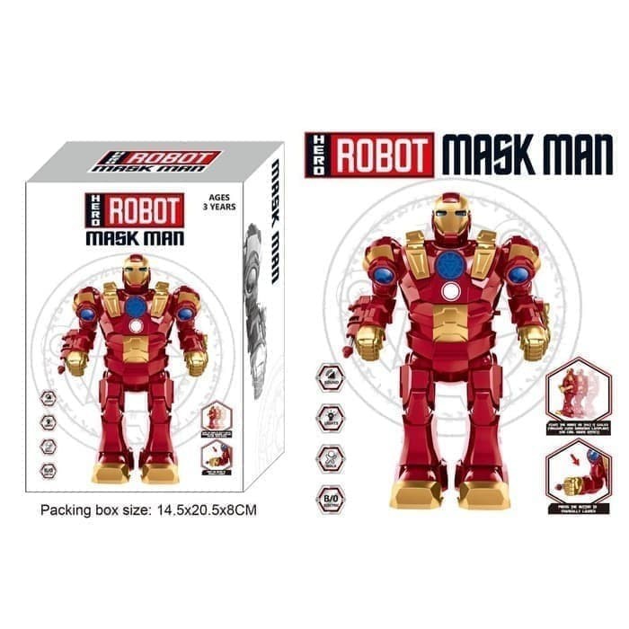 Robot người sắt IRON MAN có đèn nhạc và bắn phi tiêu