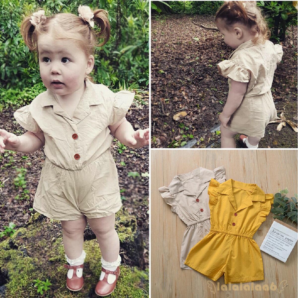 Jumpsuit Ngắn Tay Cho Bé Gái