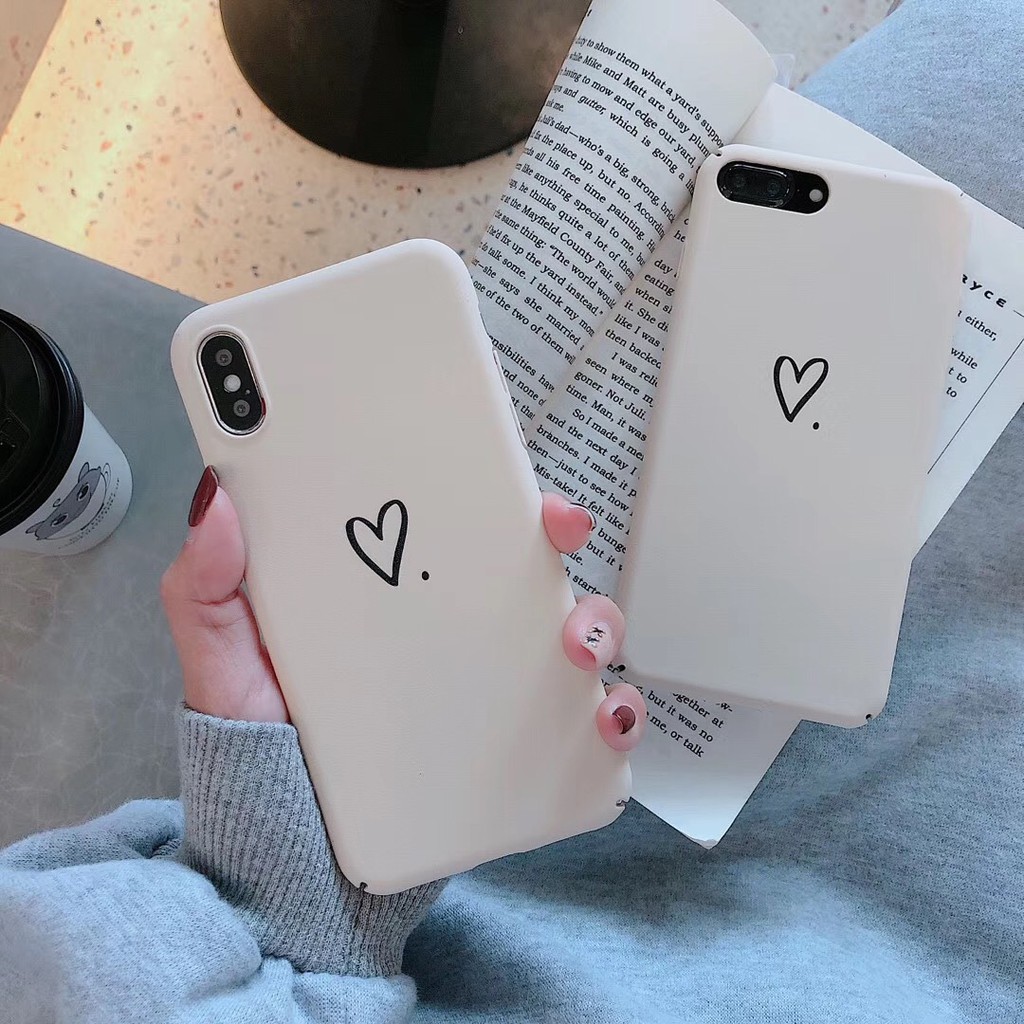 [ FREESHIP TỪ 50K TOÀN QUỐC ] Ốp lưng Iphone trơn trái tim cứng