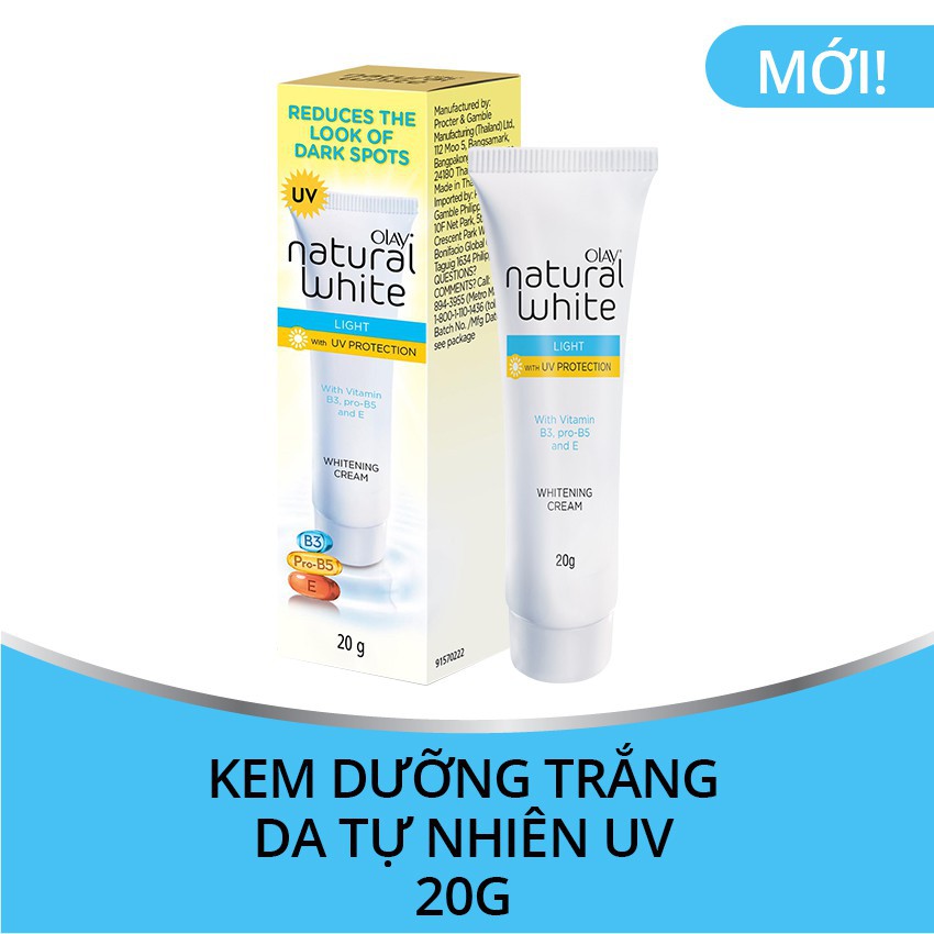 Olay Natural White Kem dưỡng trắng da ban ngày UV 20G