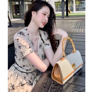Đầm voan lụa hoa nude siêu xinh