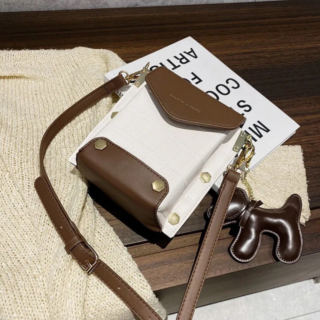 Túi Xách Nữ Mini Phối Màu Cực Đẹp Chất Da Tự Nhiên Bền Đẹp Size 16