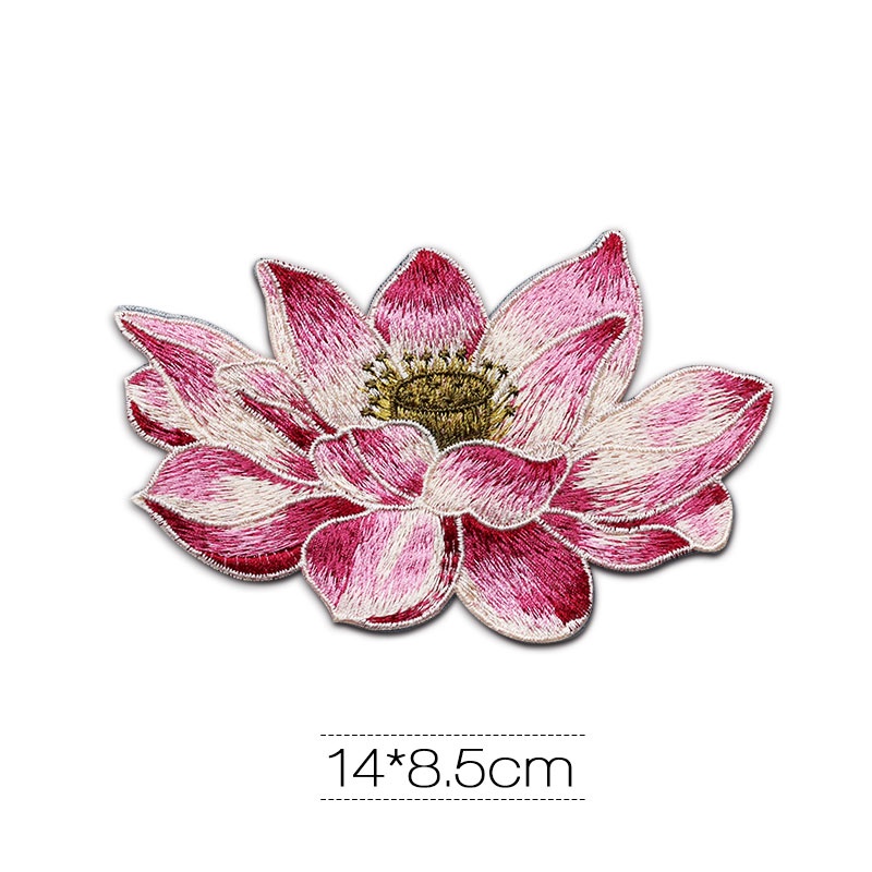 Miếng Vải Vá Quần Áo / Túi Xách Thêu Hình Hoa Sen Phong Cách Trung Hoa Độc Đáo diy