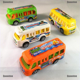 ★Queen★Plastic School Bus Kids Toys American Student Pull Back Kids Gifts Toys