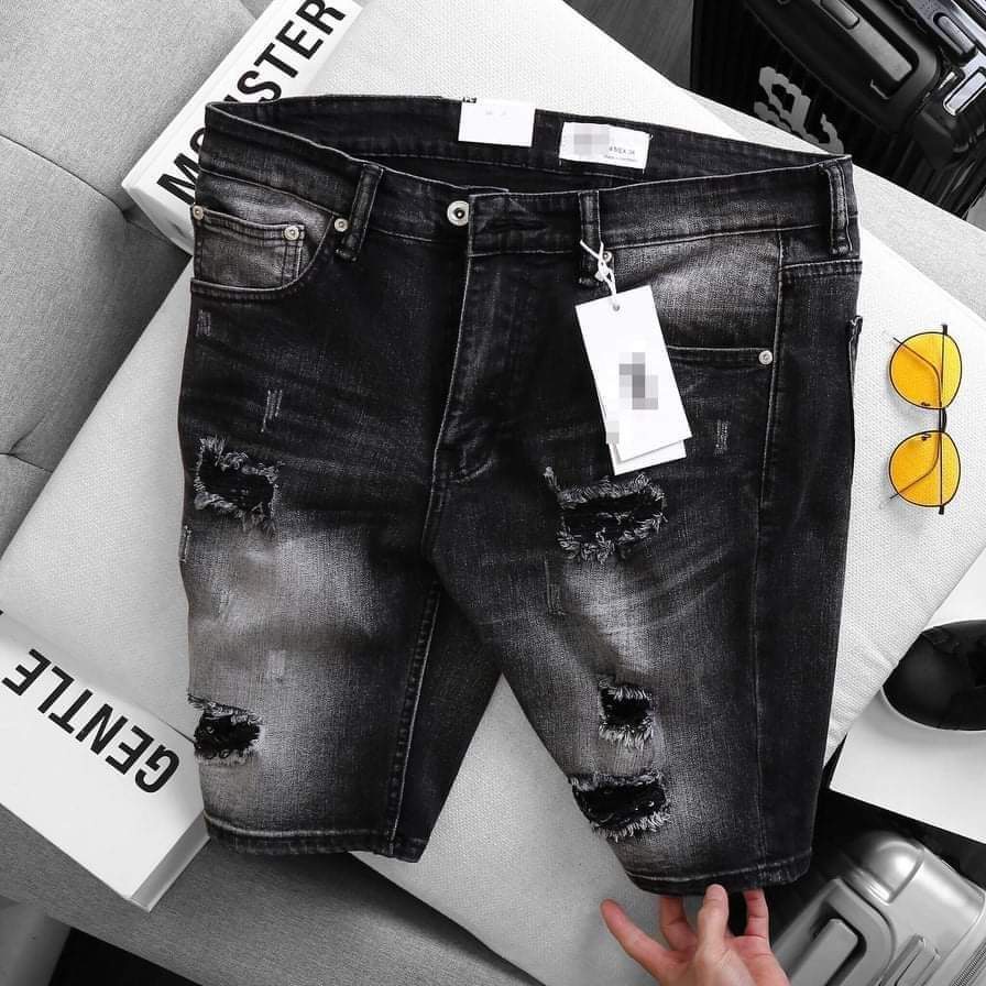 [bigsize &lt; 130kg] QUẦN SHORT JEAN NAM BIGSIZE - tông đen xám