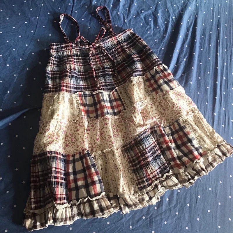Chân váy vải ghép nhật mori vintage