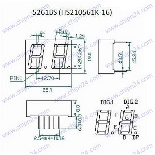 [2 CON] Led 7 Đoạn 0.56 inch 2 Số Anot chung (Sáng Đỏ)