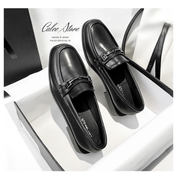 CLIP TỰ QUAY giày moca da mềm đế 3p Fullbox cao cấp nữ. Giày loafer mọi lười bệt không dây 3cm dễ phối đồ. Có sẵn Hà Nội