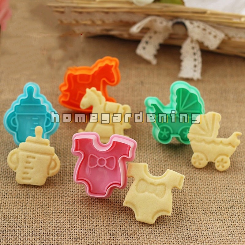 Bộ 4 chiếc khuôn nhấn chuyên dụng cho làm bánh quy/kẹo đường