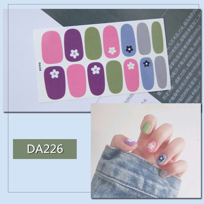 Set 14 Miếng Dán Trang Trí Móng Tay 3d Thời Trang Da221-240