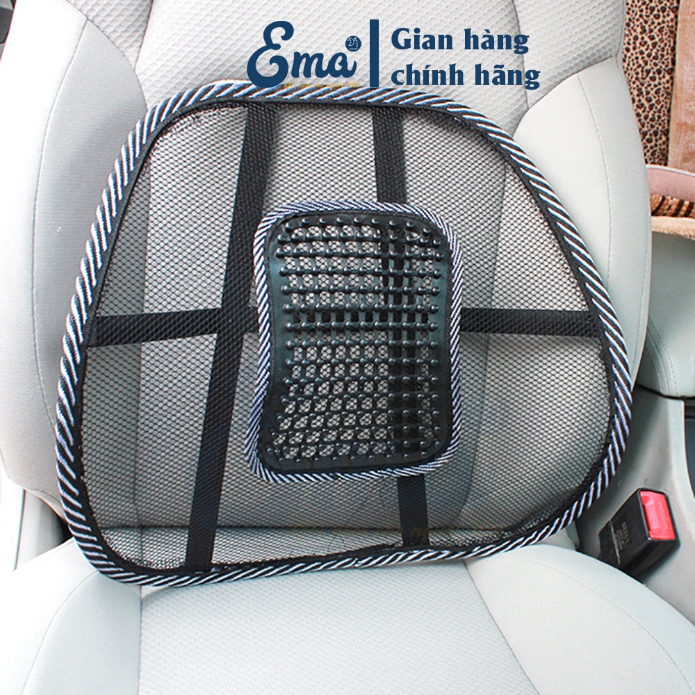 Đệm lưới tựa lưng massage thoáng khí cho ghế văn phòng &amp; ô tô - Thương hiệu EMA