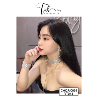 Khuyên tai, vòng cổ, vòng tay bạc 925 cao cấp đính đá sang chảnh