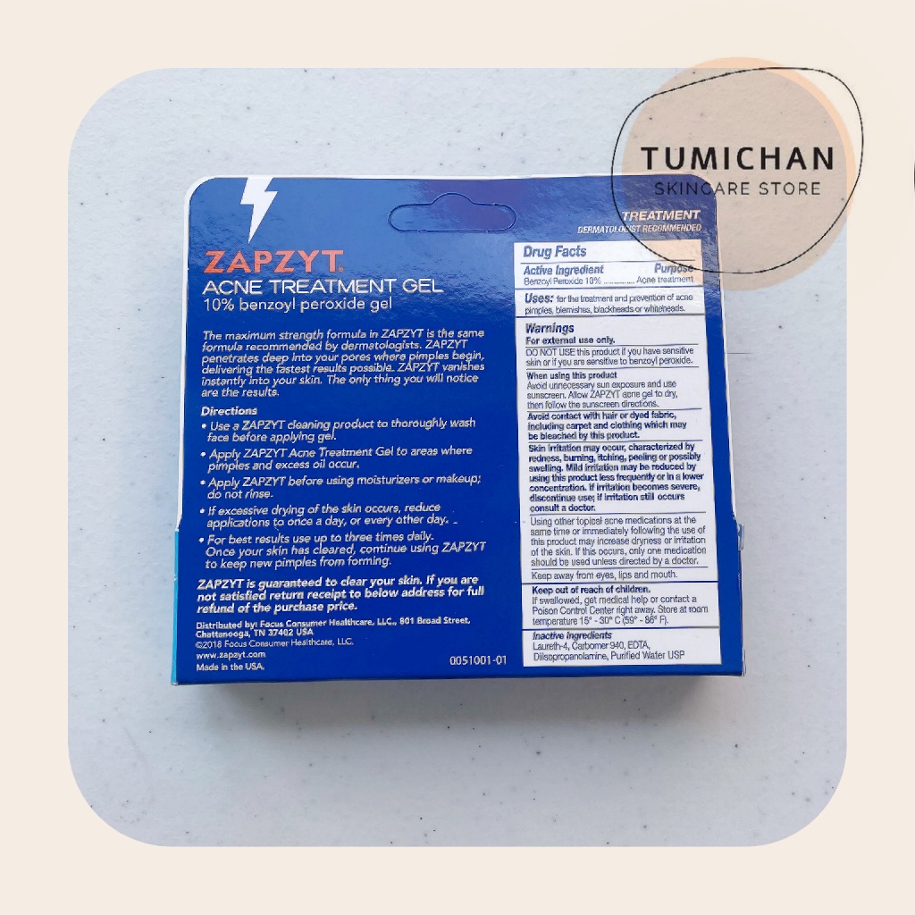 Sữa Rửa Mặt Zapzyt Acne Wash dạng gel chứa BHA thích hợp da mặt và da body- made in USA