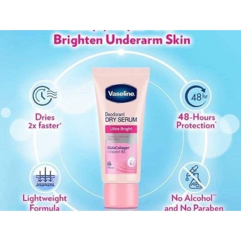 Kem Thâm Nách Tone Up Vaseline Dry Serum Ultra Bright Thâm Nách Thái Lan